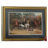 Matted and Framed Vintage Print of  "Going to the Meet", a Classic Victorian Fox Hunting Painting by British Sporting Artist Heywood Hardy (1842–1933). Please Note the Coke Can in Bottom Right of Pi