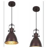 Brown Farmhouse Pendant Lights Kitchen Island 2 Packs, 6.5 inches Kitchen Island Lighting, Industrial Pendant Light, Kitchen Pendant Lighting Over Island Sink Dining Room (Stock Photos)