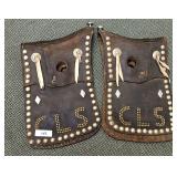 Matching Pair of Vintage Leather Hames Housings. Equestrian Parade or Show Horse Tack