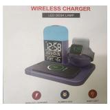 Multifunction Wireless Charger With LED Desk Lamp Purple (Open Box)