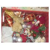 Large Box Lot of Misc.Christmas Decor Including Raggedy Ann & Andy,  Gorham Silverplate, Lenox, & Vintage Hallmark