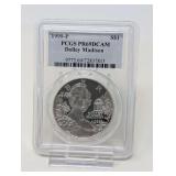 1999- P DOLLEY MADISON SILVER DOLLAR COIN, PCGS GRADED PR69DCAM