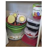 ALL PLASTIC KITCHEN STORAGE AND SERVING PIECES IN FLOOR AREA MARKED 1197