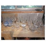CRYSTAL AND GLASSWARE IN TOP SHELF AREA MARKED 3161, INCLUDES KOSTA SWEDEN CRYSTAL
