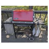 WEBER PROPANE GRILL WITH TWO PROPANE TANKS, ACCESSORIES, AND COVER