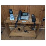 DOUBLE TIER SIDE TABLE AND TELEPHONES ON TOP - BR2
