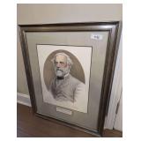FRAMED ROBERT E. LEE LIMITED EDITION PRINT BY MICHAEL GNATEK JR. (1987) - LIVING
