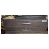 KENNEDY TWO-DRAWER TOOL BOX AND ALL MACHINIST TOOLS INSIDE