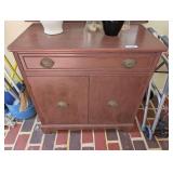 PAINTED WOODEN BUFFET CABINET WITH SINGLE DRAWER AND DUAL DOORS