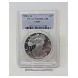 2003- W EAGLE SILVER DOLLAR COIN, PCGS GRADED PR69DCAM