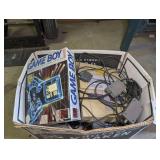 BOX OF VINTAGE COLLECTIBLE GAME MACHINES AND GAMES INCLUDING GAME BOY, SONY PLAYSTATION, AND SUPER NINTENDO