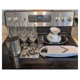 ALL ITEMS ON STOVE TOP INCLUDING VINTAGE BROMWELL