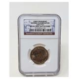 2007- P GEORGE WASHINGTON DOLLAR COIN, NGC GRADED MS66 FIRST DAY OF ISSUE