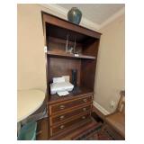 WOODEN BOOKCASE WITH LOWER DRAWERS AND OPEN SHELVING - LIVING