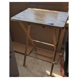 VINTAGE SOLID WOOD FOLDING TV TABLE