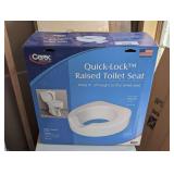 CAREX QUICK LOCK RAISED TOILET SEAT IN ORIGINAL BOX