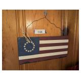 PAINTED SLATE BETSY ROSS AMERICAN FLAG WALL HANGING SIGN - BR2