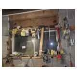 ALL ITEMS HANGING AND ON SHOP WINDOW AREA MARKED 3071 INCLUDING TOOLS, PADLOCKS, SHELF BRACKETS, SPEAKERS, AND MUCH MORE