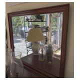 VINTAGE WOOD FRAME WALL MIRROR