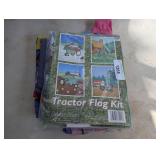 OUTDOOR DECOR TRACTOR FLAG KIT AND ASSORTED DECORATIVE FLAGS