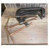 TWO GIANT 12-IN AND ONE 9-IN C-CLAMPS
