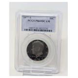 1977- S KENNEDY HALF DOLLAR COIN, PCGS GRADED PR69DCAM