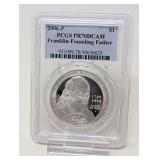 2006- P FRANKLIN-FOUNDING FATHER SILVER DOLLAR COIN, PCGS GRADED PR70DCAM