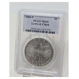 2004- P LEWIS AND CLARK SILVER DOLLAR COIN, PCGS GRADED MS69