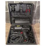 CHICAGO ELECTRIC 12 VOLT 1/2-IN IMPACT WRENCH WITH ACCESSORIES, SOCKETS, AND CASE