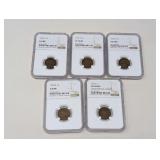 SAN FRANCISCO MINT NGC GRADED PENNY COINS FROM 1920 TO 1925