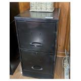 BLACK METAL TWO-DRAWER FILING CABINET - BR2