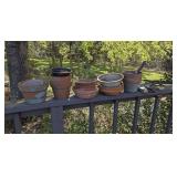 PLANTERS, WROUGHT IRON DOLPHIN MOTIF PLANTER HANGER, AND MORE ON DECK HANDRAIL AREA MARKED 4010