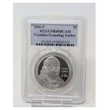 2006- P FRANKLIN-FOUNDING FATHER SILVER DOLLAR COIN, PCGS GRADED PR69DCAM