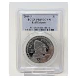 2000- P LEIF ERIKSON SILVER DOLLAR COIN, PCGS GRADED PR69DCAM