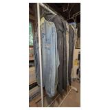 ROLLING LAUNDRY RACK AND CONTENTS INCLUDING MEN
