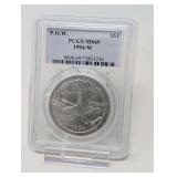 1994- W PRISONER OF WAR SILVER DOLLAR COIN, PCGS GRADED MS69
