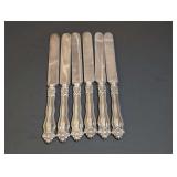 6 VINTAGE STERLING SILVER HANDLE KNIVES, BELIEVED TO BE WINCHESTER PATTERN BY INTERNATIONAL