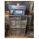 DRAWER STORAGE CABINET AND CONTENTS INSIDE AND ON TOP