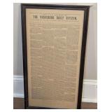 FRAMED G.A.R. EDITION OF THE VICKSBURG DAILY CITIZEN NEWSPAPER JULY 4 1863 - LIVING