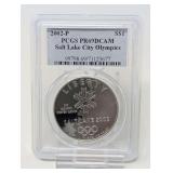 2002- P SALT LAKE CITY OLYMPICS SILVER DOLLAR COIN, PCGS GRADED PR69DCAM