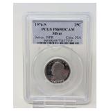 1976- S SILVER QUARTER DOLLAR COIN, PCGS GRADED PR69DCAM