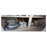 ALL CHINA ON BOTTOM SHELF MARKED 3037 INCLUDING STONEWARE JAPAN, AND PFALTZGRAFF