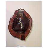 LIVE EDGE WOOD SLAB WALL CLOCK WITH RESIN FINISH AND ROMAN NUMERALS - LIVING