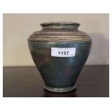 STUDIO ART POTTERY HANDCRAFTED GLAZED VASE WITH SIGNED BASE - LIVING