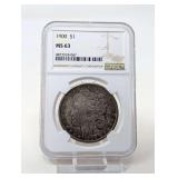 1900 MORGAN SILVER DOLLAR, NGC GRADED MS63