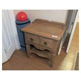 VINTAGE SINGLE DRAWER DOUBLE TIER NIGHTSTAND WITH BACKSPLASH PLUS FOAM PAD AND BALL IN CORNER - BR1