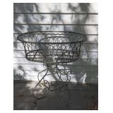 WROUGHT IRON OVAL PLANTER STAND