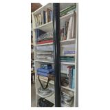 CONTENTS OF BOOKCASE MARKED 3049 INCLUDING BOOKS, FOOD STORAGE, CASSETTE MUSIC, AND MORE