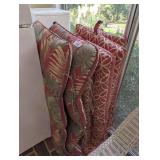 FIVE OUTDOOR SEAT CUSHIONS