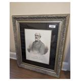 FRAMED HAND-TINTED ENGRAVING OF GENERAL ROBERT E. LEE LIMITED EDITION 485/950 - LIVING